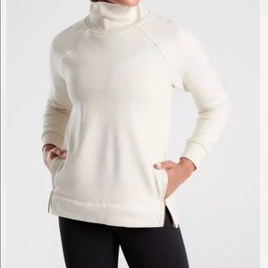 Athleta Side Zip Funnel Neck Cozy Karma Sweatshirt LT